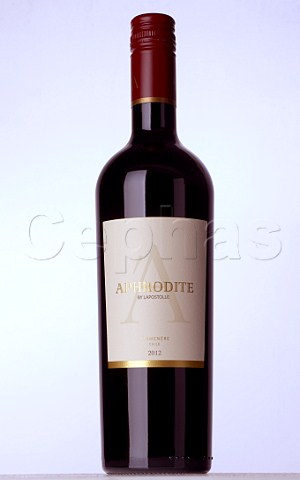 Bottle of 2012 Aphrodite Carmenre of Lapostolle Colchagua Valley Chile