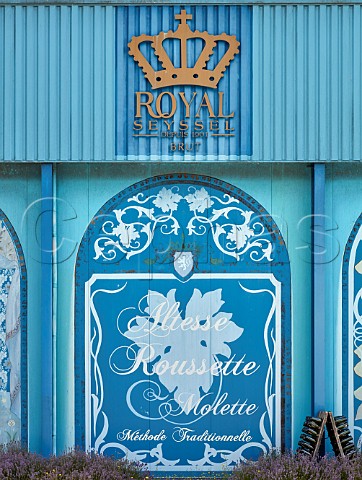 Mural on wall of the Royal Seyssel winery Seyssel HauteSavoie France