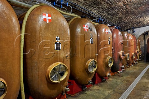 Fibreglass tanks in cellar of Chteau de la Violette  Les Marches Savoie France Cru Apremont