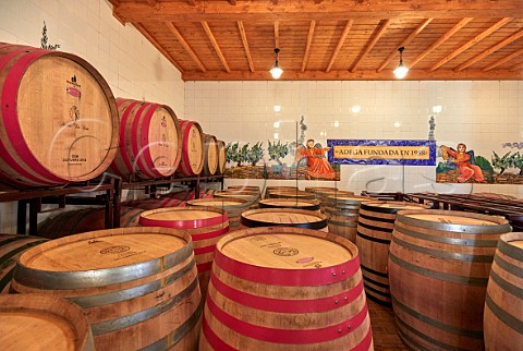 Barrels in Abada da Cova winery of Adegas Moure Near Escairn Galicia Spain Ribeira Sacra  subzone Ribeiras do Mio
