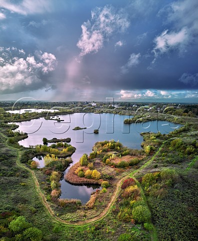 View west over the former Lambeth Reservoir of Molesey Reservoirs Nature Reserve West Molesey Surrey England