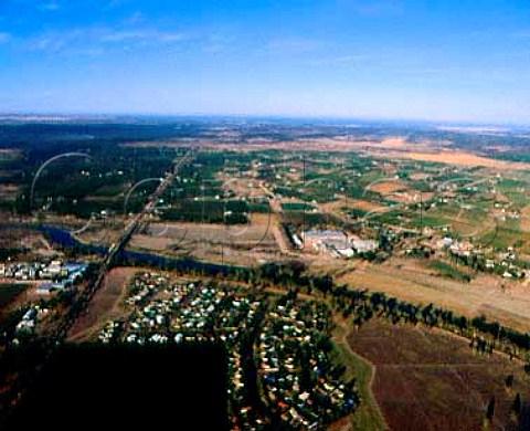 Renmano Winery l and Angoves winery by the Murray   River surrounded by vineyards and citrus groves    Renmark South Australia  Riverland