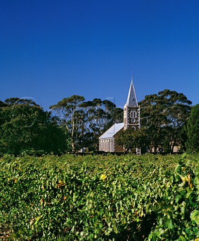Gnadenberg Church viewed from Hill of Grace vineyard of Henschke Keyneton South Australia Eden Valley