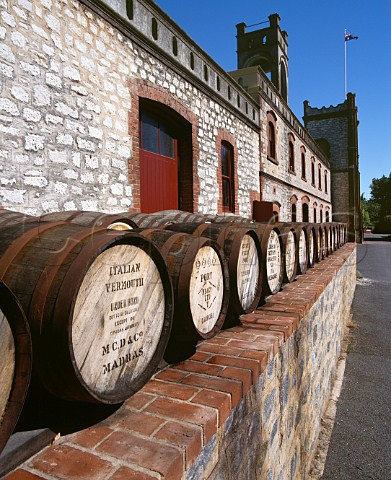 Old barrels on display at the Yalumba Winery Angaston South Australia   Barossa Valley