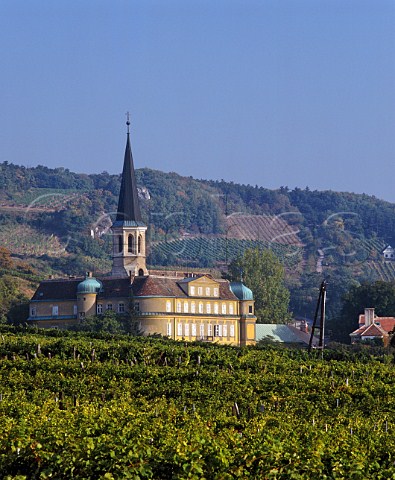 The buildings of the DeutschOrdens Schloss   Weingut Gumpoldskirchen near Vienna   Austria    Thermenregion