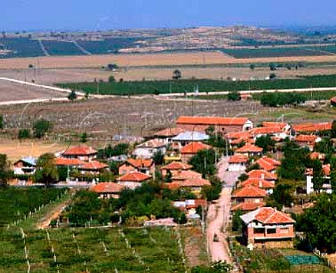 Village and vineyards of Ustina near the Pulden    winery in Perushtitsa Near Plovdiv Bulgaria   West Thracian Valley