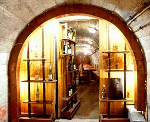 Tasting room in wartime bunker deep underground at   Vini Sliven winery Sliven Bulgaria   East Thracian Valley