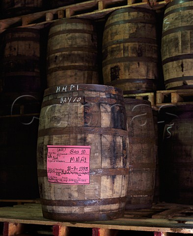 Barrels stored upright on pallets for ease of moving Midleton Whiskey Distillery Midleton County Cork Ireland
