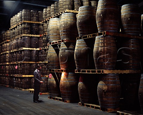 Barrel maturation at Midleton Whiskey Distillery the top whiskeys are matured in exSherry butts for up to 15 years Here they are being inspected to ensure they remain in good condition The smaller barrels beyond more  commonly used would previously have contained Bourbon Midleton County Cork Eire