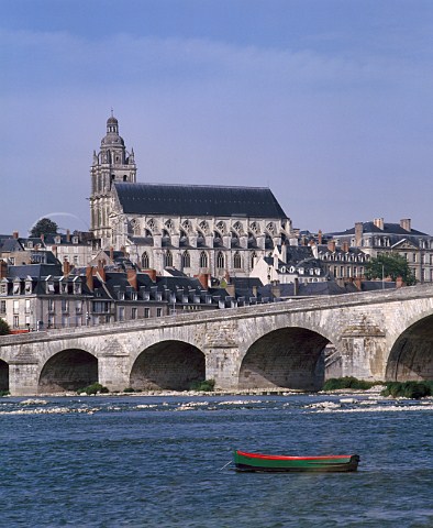 Cathedral above River Loire at Blois LoiretCher  France