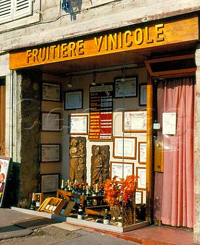 Fruitire Vinicole DArbois shop window circa 1988 Arbois Jura France