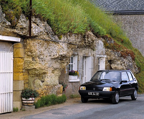 Troglodyte dwelling built in cave hewn out of the   tuffeau subsoil at Vouvray IndreetLoire France