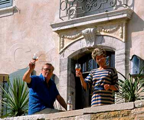 Comte Henri de StVictor died 2013 and his wife Catherine   enjoy a glass of their ros    Chteau de Pibarnon La CadiredAzur   Var France    AC Bandol