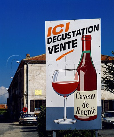Wine tasting sign in Rgni Rhne France  Rgni  Beaujolais