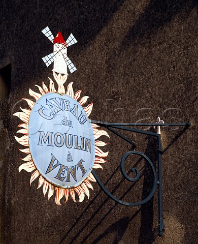 Sign on wall of the Caveau du MoulinVent   near Chnas Rhne France   MoulinVent  Beaujolais