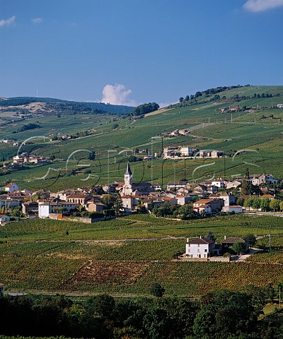 Village of Julinas surrounded by its vineyards   Rhne France Julinas  Beaujolais