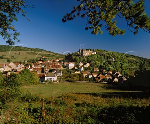 Village and 15thcentury chteau of La Rochepot  Cte dOr France  Hautes Ctes de Beaune