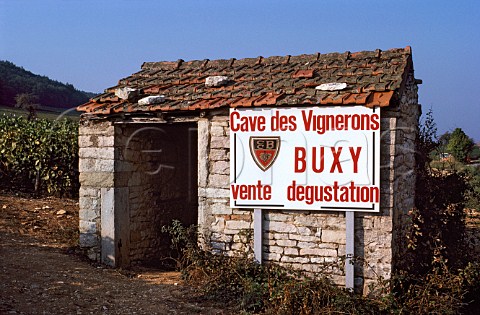 Sign for the Cave des Vignerons at Buxy   SaneetLoire France   Cte Chalonnaise