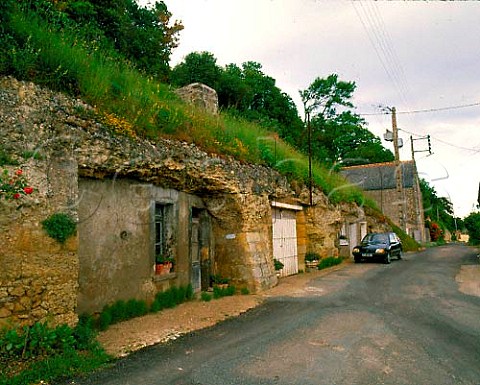 Troglodyte houses common in Vouvray near Tours  IndreetLoire France