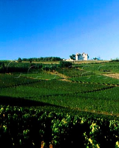 Chateau de Monbazillac above its vineyards Dordogne France AC Monbazillac and Bergerac