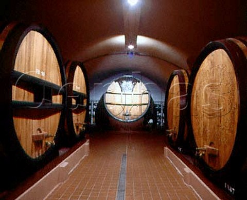 Casks in the reservewines cellar of Louis Roederer Champagne Reims France 