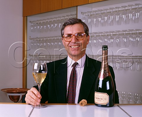 Henri Krug died 2013 tasting his Grande Cuvee Champagne Krug Reims France