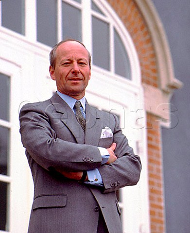 Prince Alain de Polignac a direct descendant of   Madame Pommery in front of the buildings which she   had built to plans concocted from those of several   British castles   Pommery  Greno Reims Marne France  Champagne