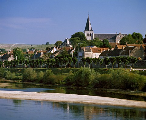 The wine town of PouillysurLoire on the   River Loire Nivre France PouillyFum