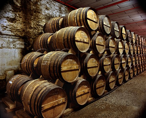 Cognac from the Borderies area ageing in barrel in   one of the many warehouses of Courvoisier  Jarnac CharenteMaritime France