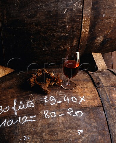 A sample of 25 year old Reserve Cognac taken from   barrel in one of the many warehouses of Courvoisier   Jarnac Charente France