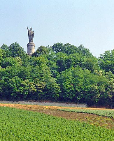 Huge statue of Pope Urbain II 10881099   overlooking the vineyards at ChatillonsurMarne in   the Marne Valley to the west of Epernay  Champagne