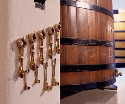 Brass keys ready for use in the cuverie of   Chteau MoutonRothschild Pauillac Gironde    France   Mdoc  Bordeaux