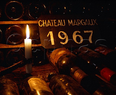 Bottles of 1967 in the vintage bottle cellar of Chteau Margaux   Mdoc  Bordeaux  
