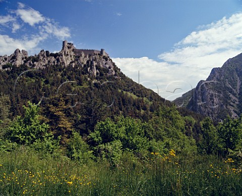 The 13thcentury Cathar Chteau Puilaurens   Aude France  LanguedocRoussillon