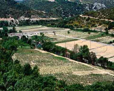 Roman aqueduct across River Agly at Ansignan   PyreneesOrientales Cotes du RoussillonVillages