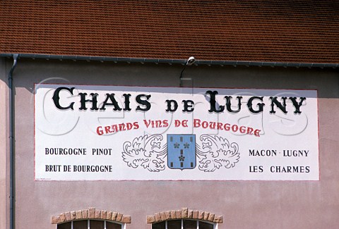 Sign on wall of the cave cooperative of   Lugny SaneetLoire France Mconnais