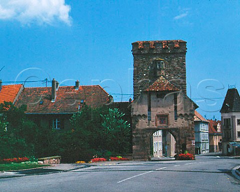 The old gate to the town of Cernay HautRhin   France  Alsace