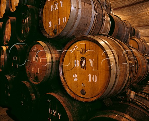 Barrel fermentation at Champagne Krug Grapes from different villages are fermented seperately and the barrel markings indicate where each is from BZY is Pinot Noir from Bouzy Reims Marne France