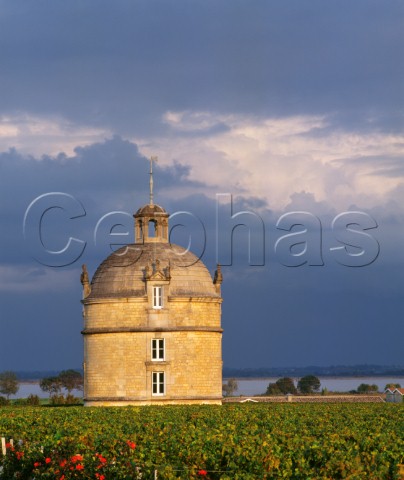 The pigeonnier of Chteau Latour with the Gironde estuary beyond   Pauillac Gironde France Bordeaux  Mdoc