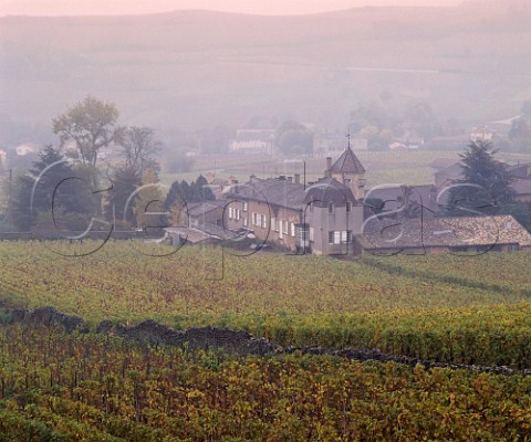 Chteau Fuiss viewed over its Clos vineyard  Fuiss SaneetLoire France PouillyFuiss   Mconnais