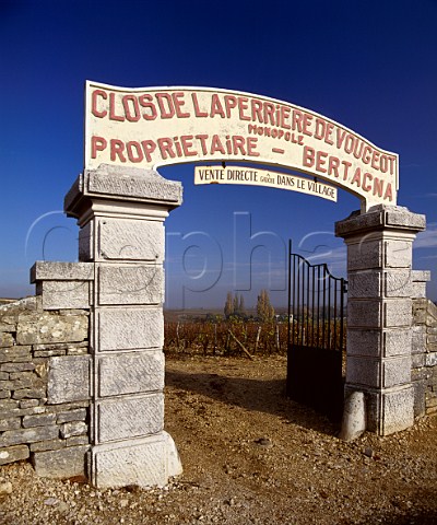 Gateway to Clos de la Perrire de Vougeot  a   monopole owned by Domaine Bertagna  Vougeot Cte dOr France  Cte de Nuits