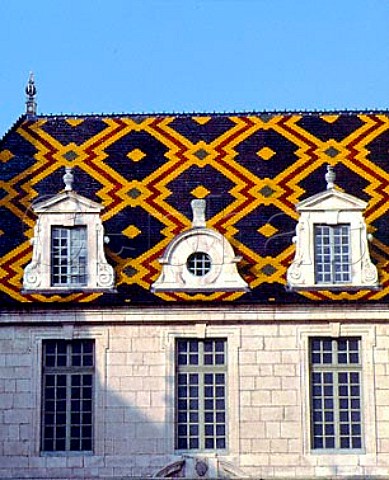 The tiled roof of the Hospices de Beaune in Beaune   Cote dOr