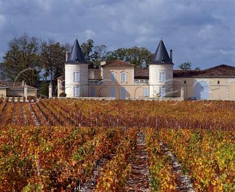 Chteau Lilian Ladouys viewed over its autumnal vineyard StEstphe Gironde France   Mdoc Cru Bourgeois Suprieur