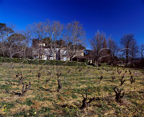 Chteau Rayas and vineyard in early spring ChteauneufduPape Vaucluse France