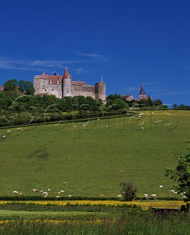 Village and chteau of ChteauneufenAuxois Cote dOr France  Bourgogne