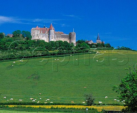 Village and chteau of ChteauneufenAuxois Cote dOr France  Bourgogne