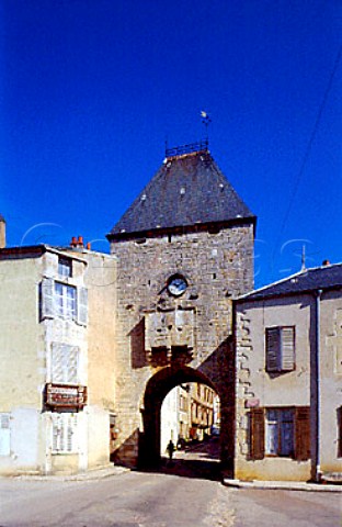 Entrance gateway to the old town of   NoyerssurSerein Yonne France  Bourgogne