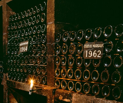 1962 and 1964 wines in the vintage bottle cellar of Chteau Margaux   Mdoc  Bordeaux    