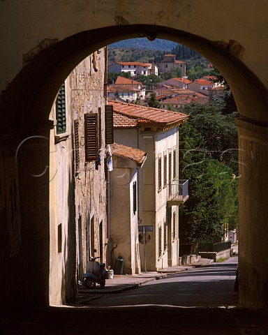Street in the wine town of Panzano in Chianti Tuscany Italy   Chianti Classico