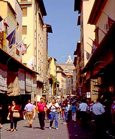 The street north from the Ponte Vecchio Florence   Italy